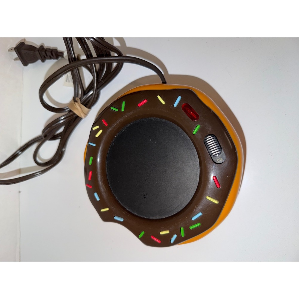Chocolate Donut Mug Warmer Electric Coffee Tea Heater Sprinkles Novelty Desk